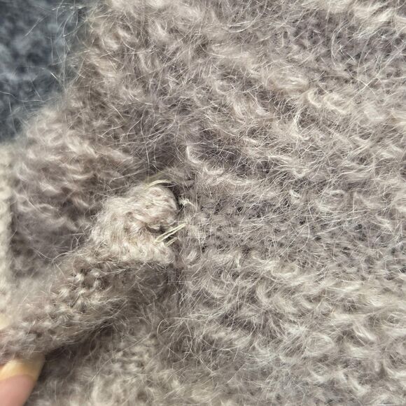 Vintage Escada Coat Womens 36 Small Beige Mohair Wool Long Knit Cardigan 80s - Picture 8 of 12